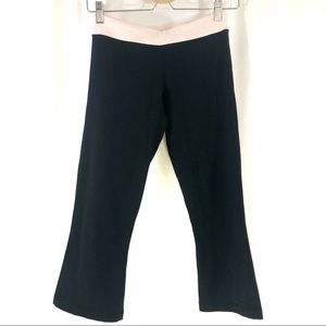 Lululemon Black & Pink Slit Crop Leggings